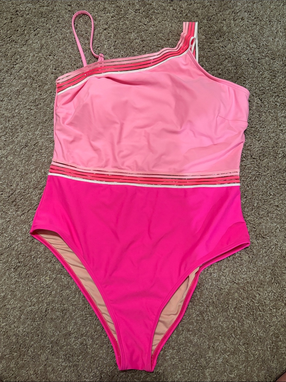 Cupshe Women’s  One-Piece Swimsuit - Pink Two-Tone